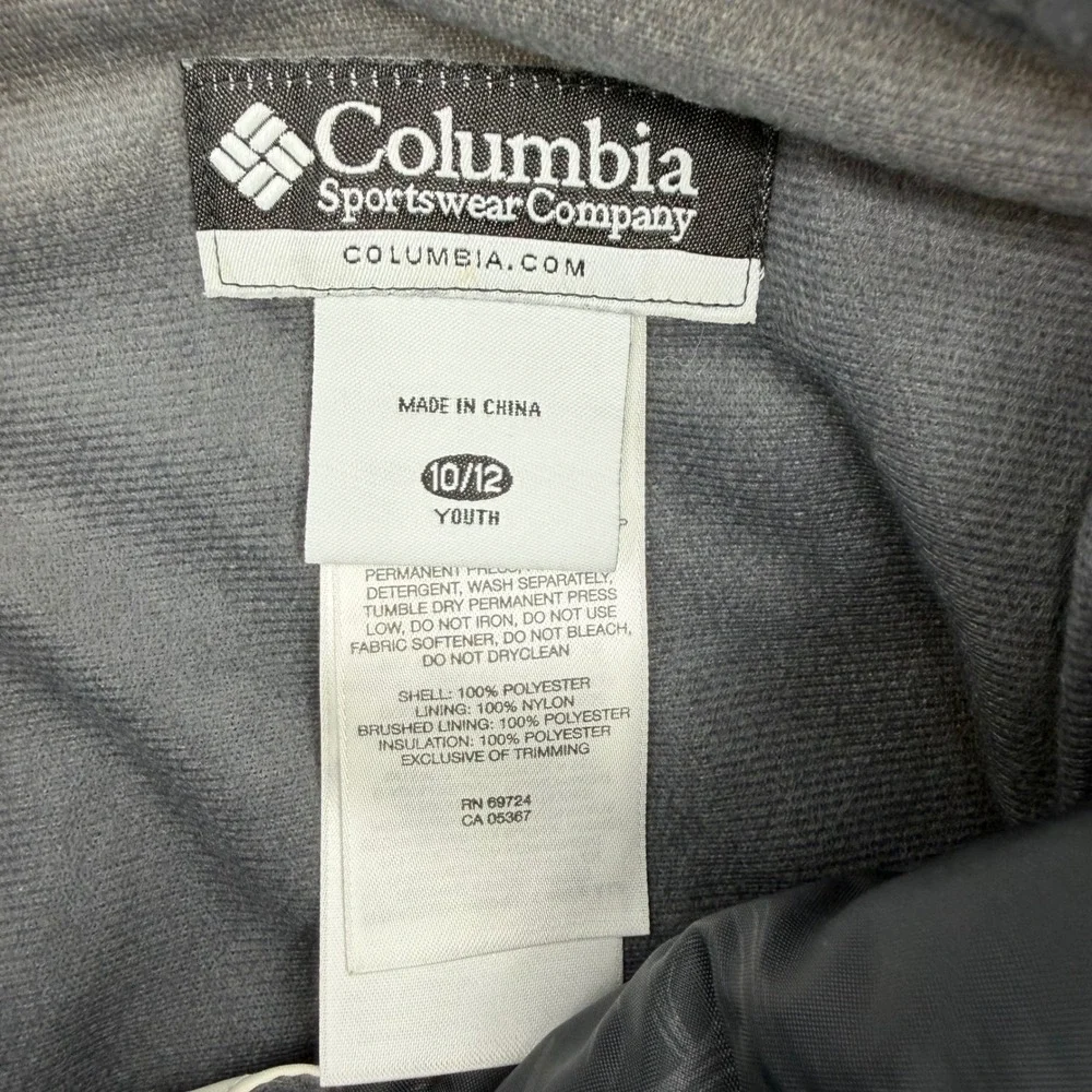 Columbia Snow‎ Pants Kids Youth 10/12 White Cream Omni-Tech Insulated Ski Bibs